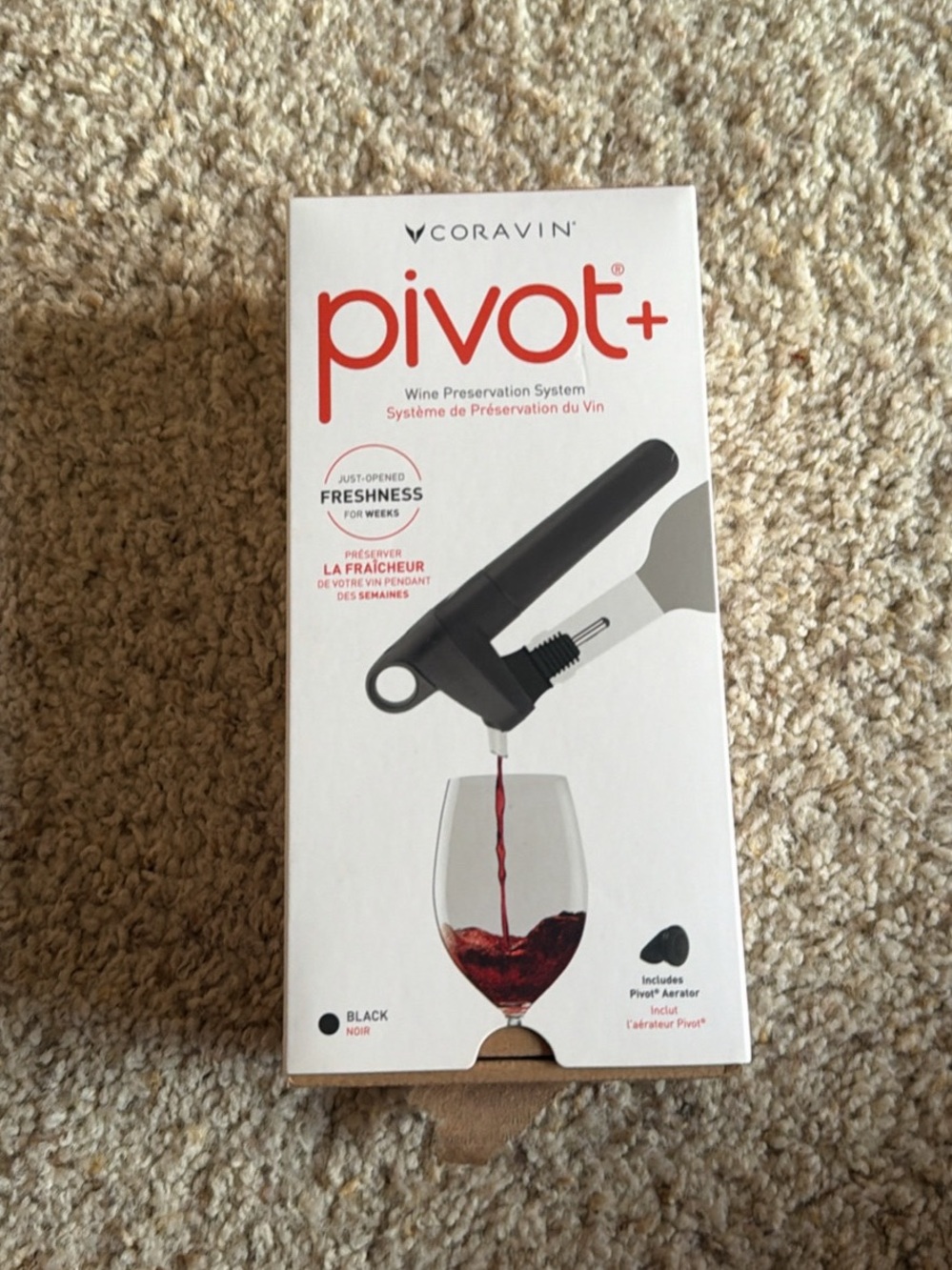Coravin Pivot+ Wine Preservation System in Black